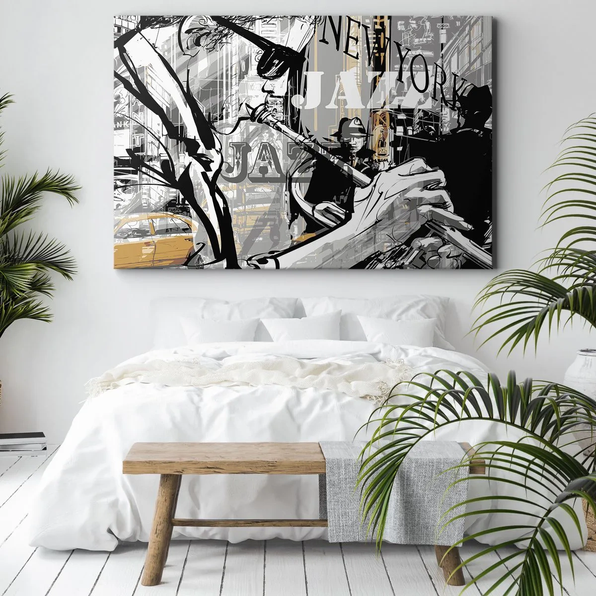 Canvas picture - New York Jazz Scene - 70x50cm - In the Rhythm of New York - Modern wall decoration for the living room and bedroom ARTTOR