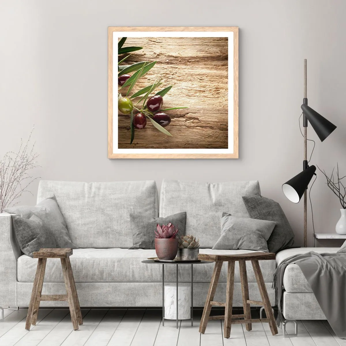 Poster in light oak frame - Straight from Nature - 30x30 cm