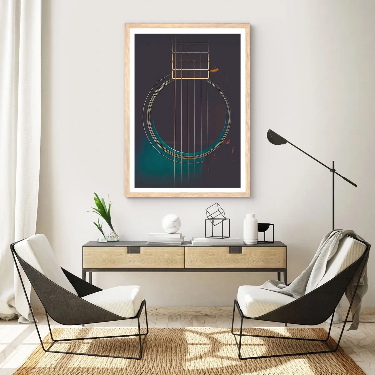 Poster in light oak frame - A Moment Before It Sounds - 70x100 cm
