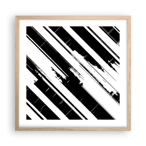 Poster in light oak frame - Intensive and Dynamic Composition - 50x50 cm