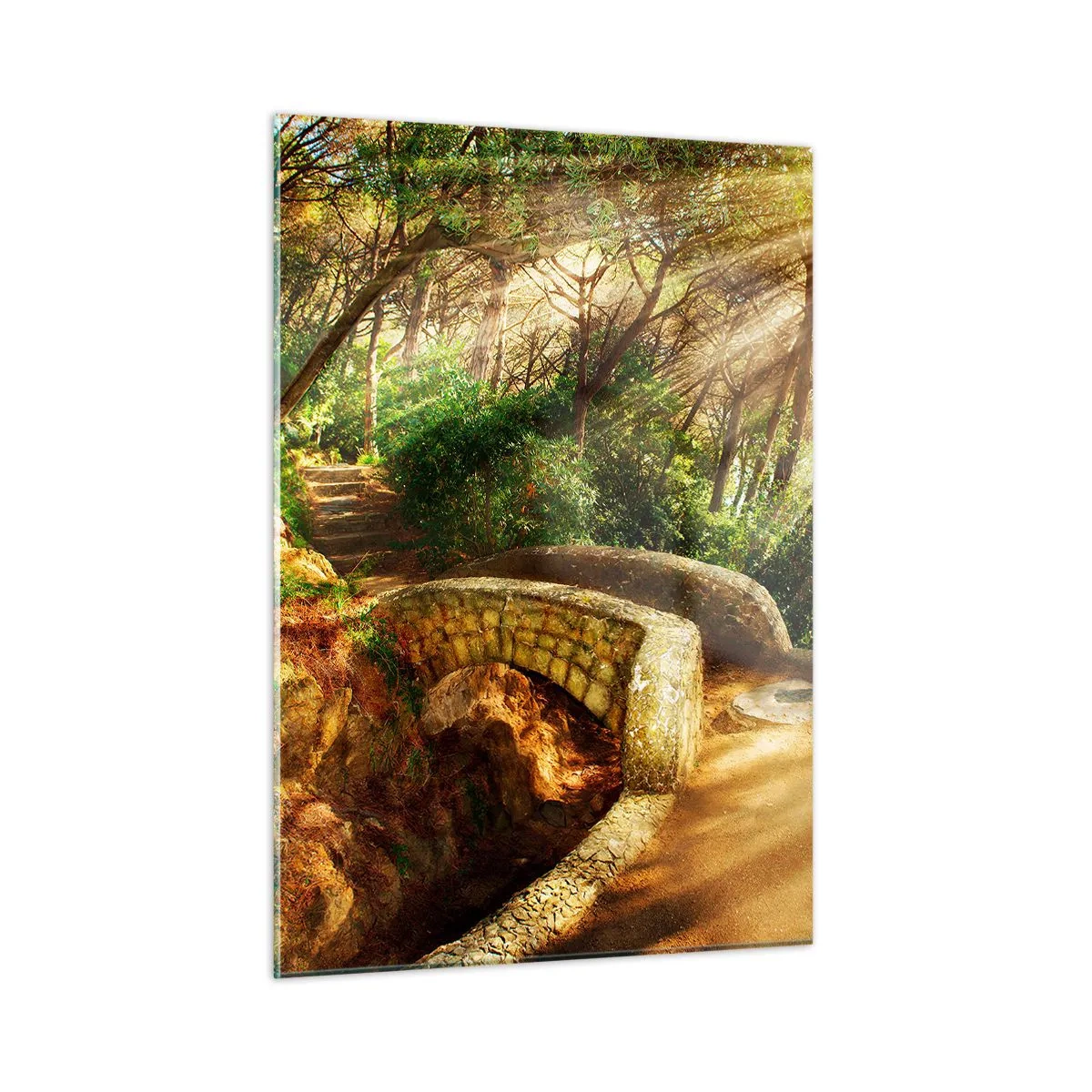 Glass picture - From the Bridge to Enchanted Forest - 50x70 cm