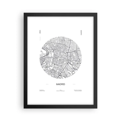 Poster in black frame - Anatomy of Madrid - 30x40 cm