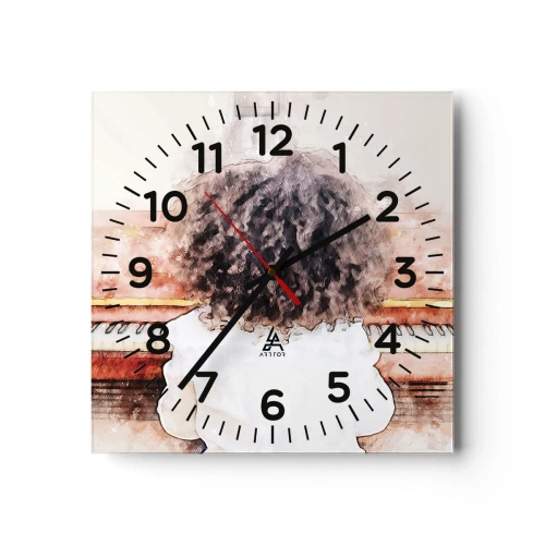 Wall clock - Clock on glass - In a New World - 30x30 cm