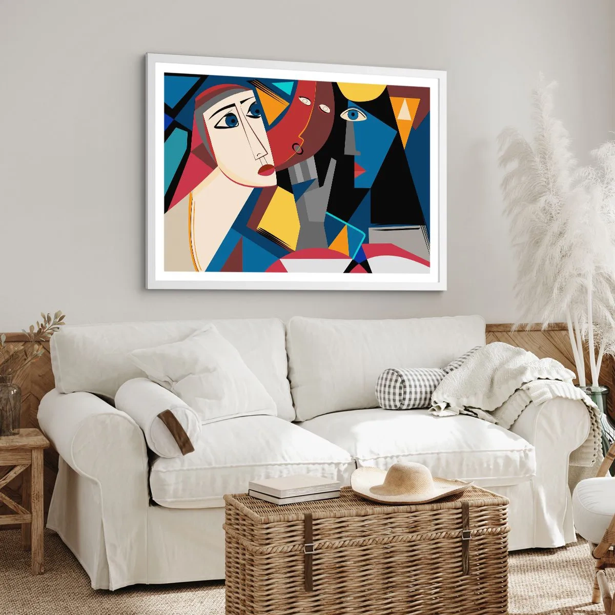 Poster in white frmae - Conversation of Cubists - 70x50 cm