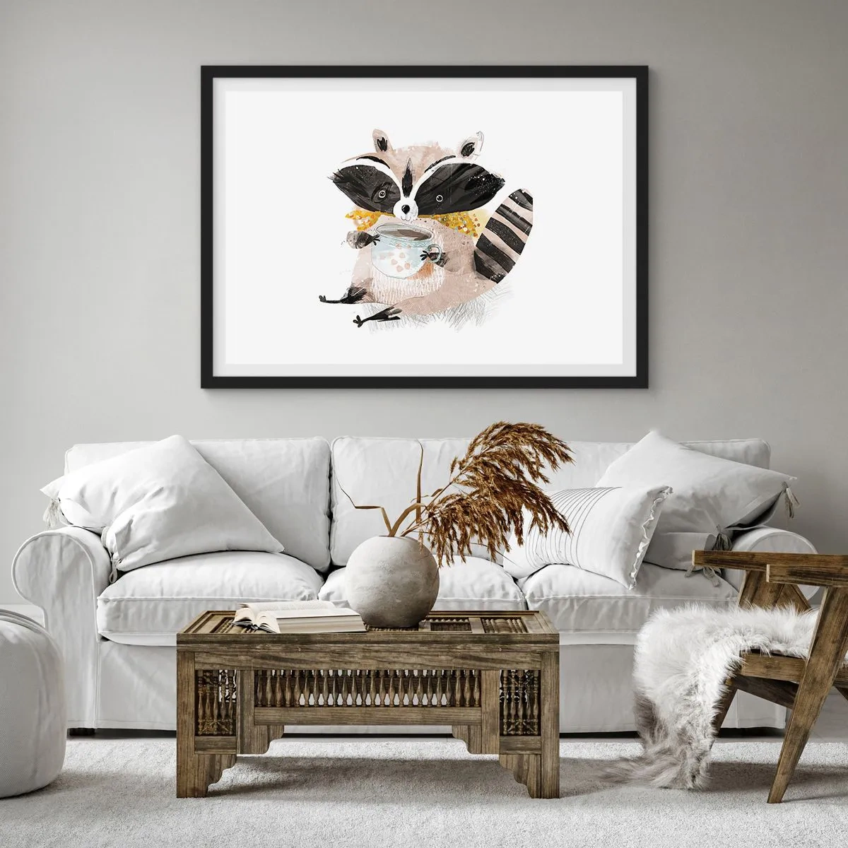 Poster in black frame - My Friend Raccoon - 50x40 cm