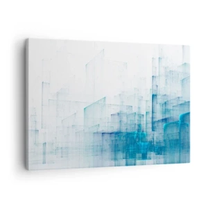 Canvas picture - Abstract geometric shapes in shades of blue - 70x50cm - And There Was Space - Modern wall decoration for the living room and bedroom ARTTOR