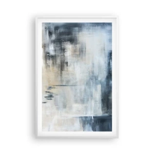 Poster in white frmae - Behind the Curtain of Blue - 61x91 cm