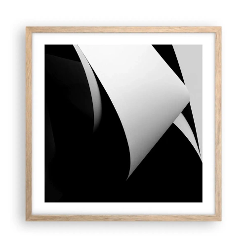 Poster in light oak frame - Planes of Light Emerging from the Shadow - 50x50 cm