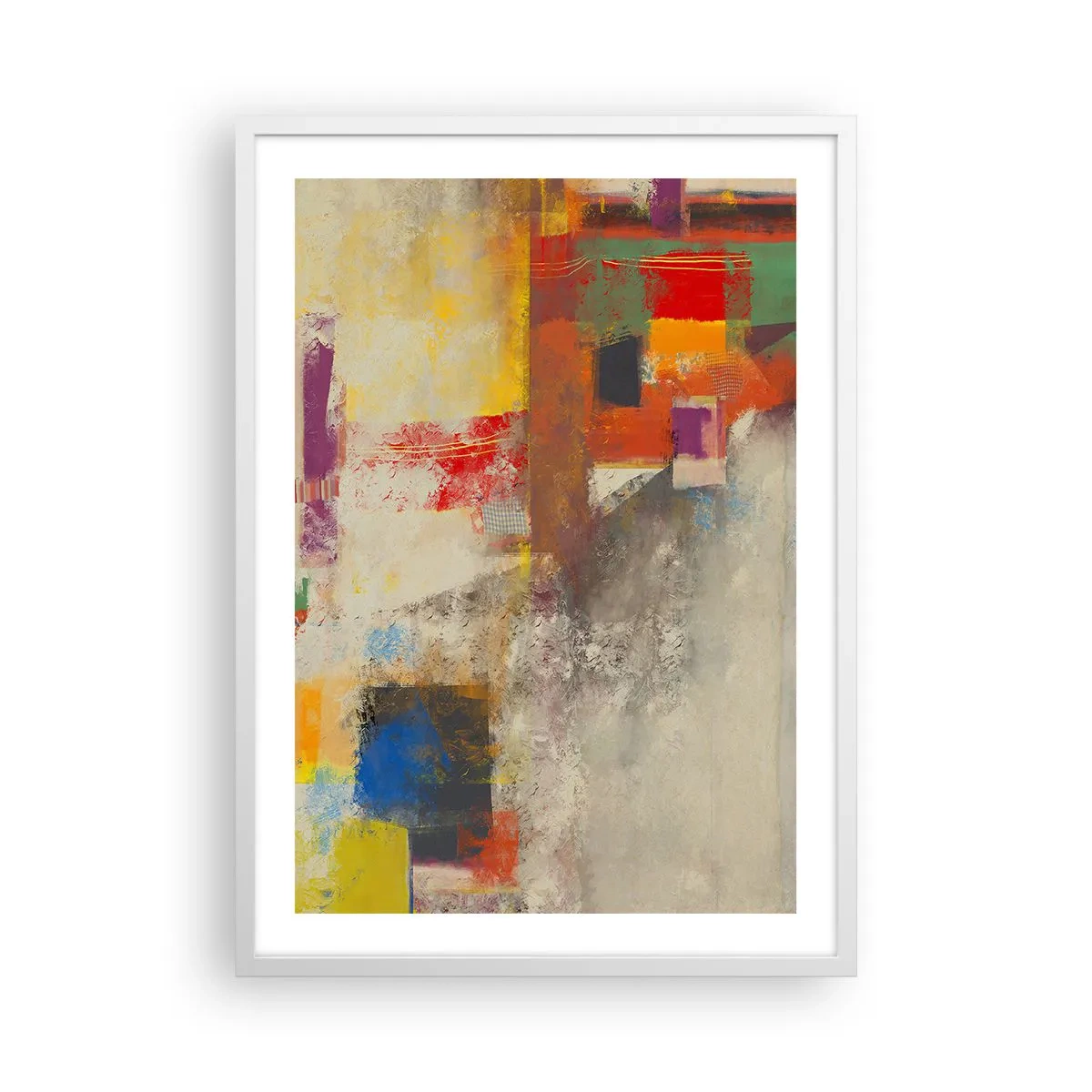 Poster in white frmae - Geometry of Colours - 50x70 cm