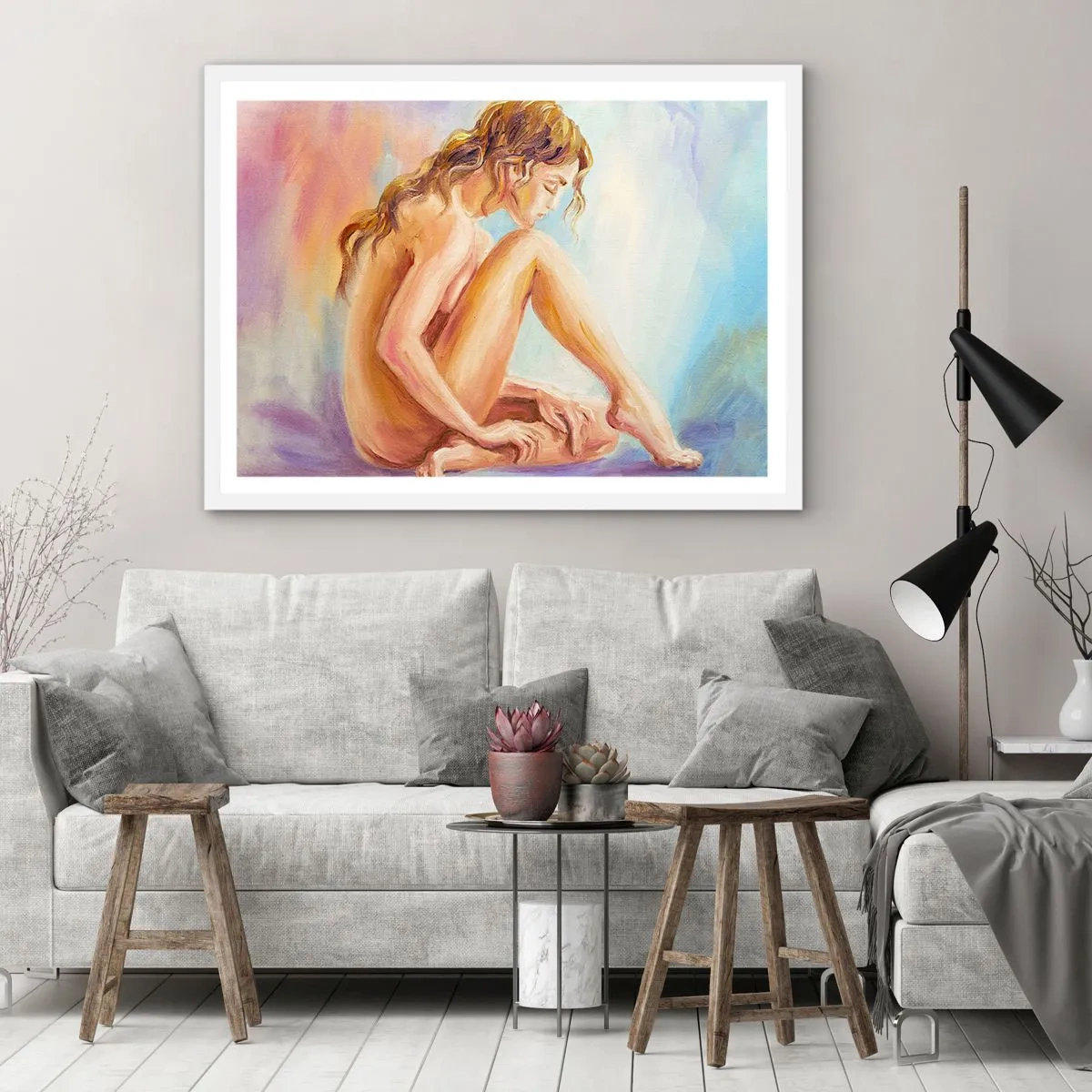 Poster in white frmae - Nude of Youth - 40x30 cm