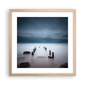 Poster in light oak frame - Pensive Lake - 40x40 cm