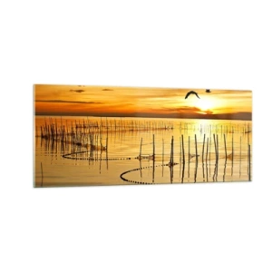 Glass picture - At a Fishery - 100x40 cm