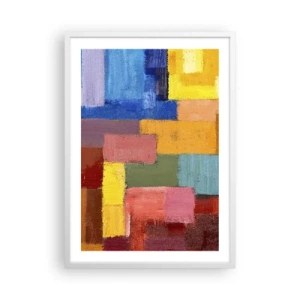 Poster in white frmae - Each Different, All Colourful - 50x70 cm