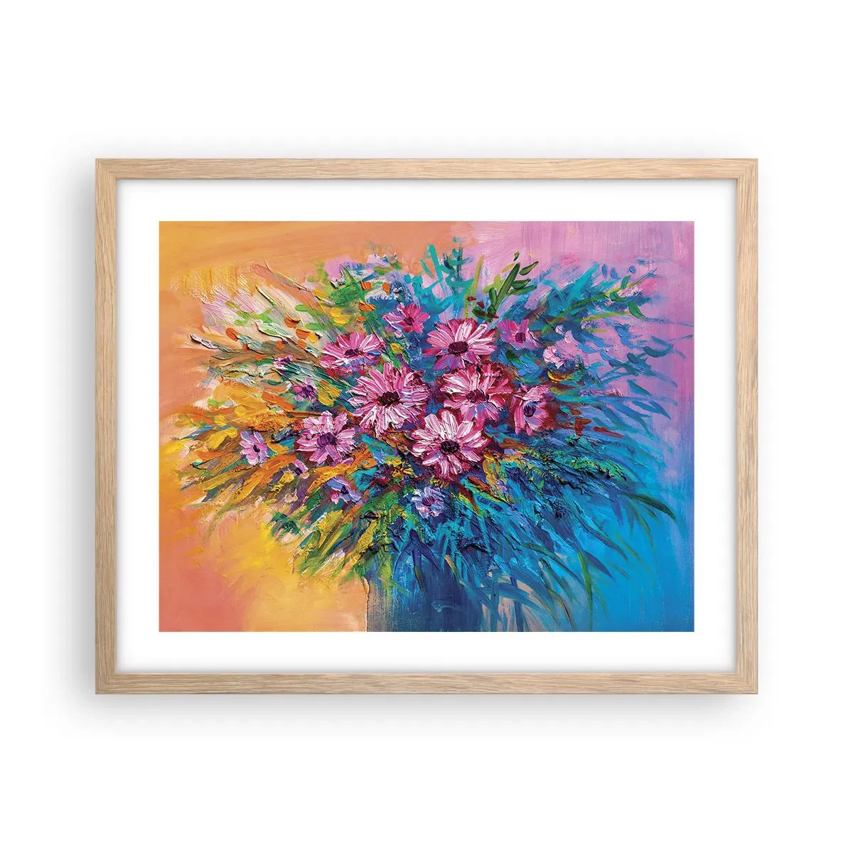 Poster in light oak frame - Energy of Life - 50x40 cm