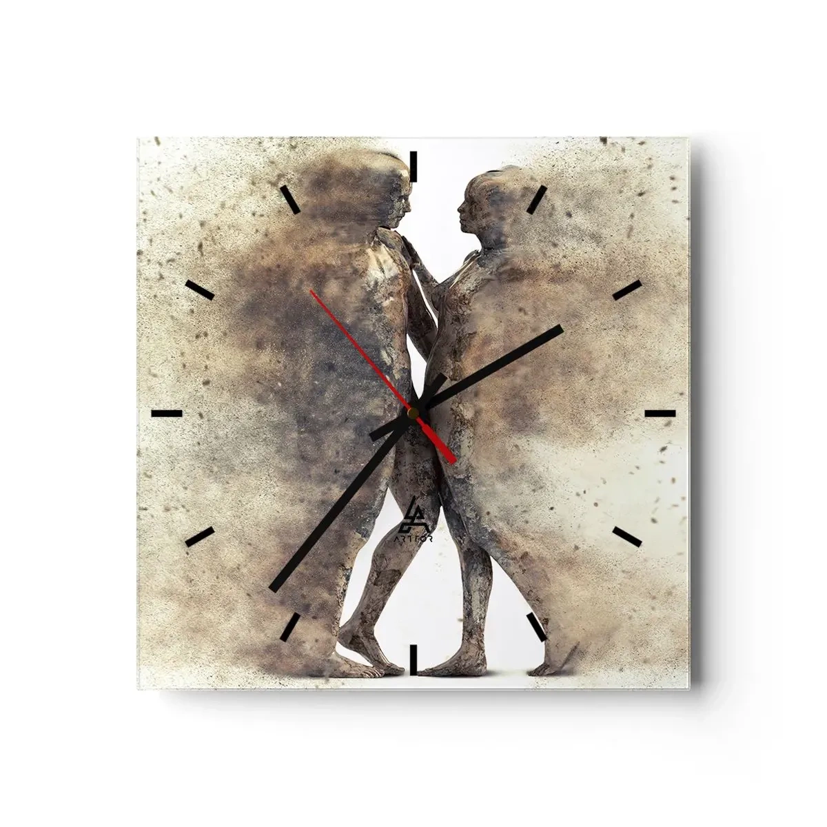 Wall clock - Clock on glass - From Dust They Rose to Love - 30x30 cm