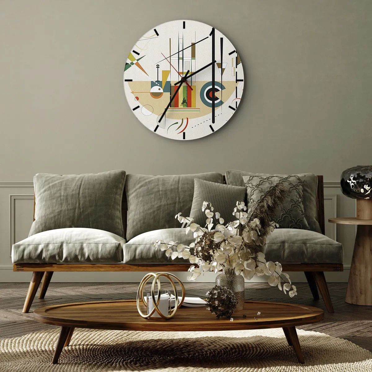 Wall clock - Clock on glass - And the World Laughs - 40x40 cm
