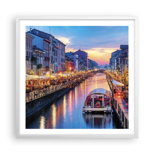 Poster in white frmae - Evening of Light and Fun - 60x60 cm