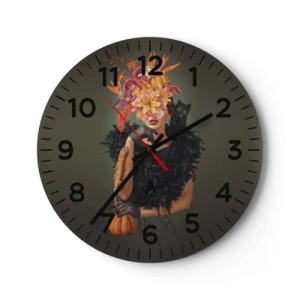 Wall clock - Clock on glass - Charm of a Witch - 40x40 cm