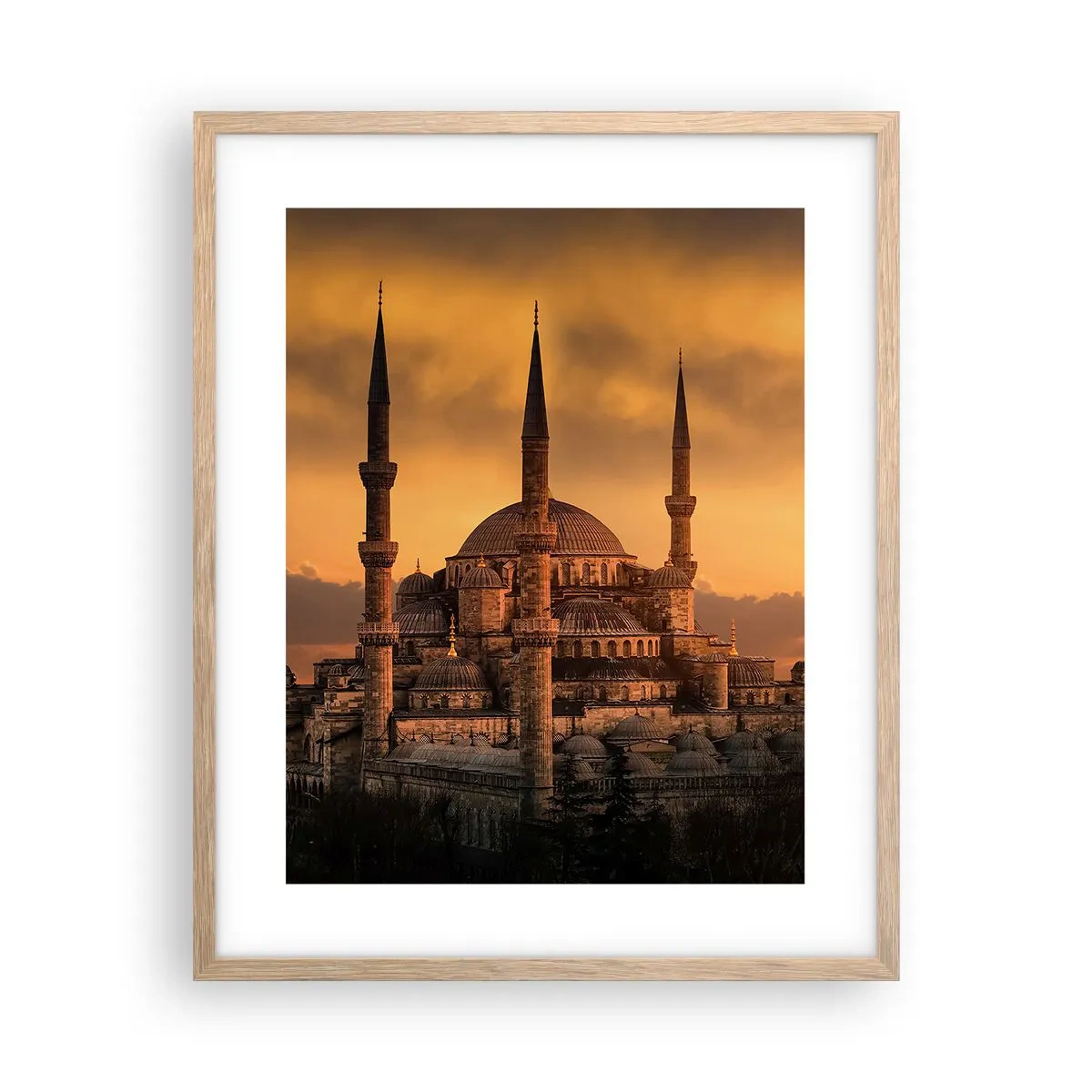 Poster in light oak frame - God Is Great - 40x50 cm