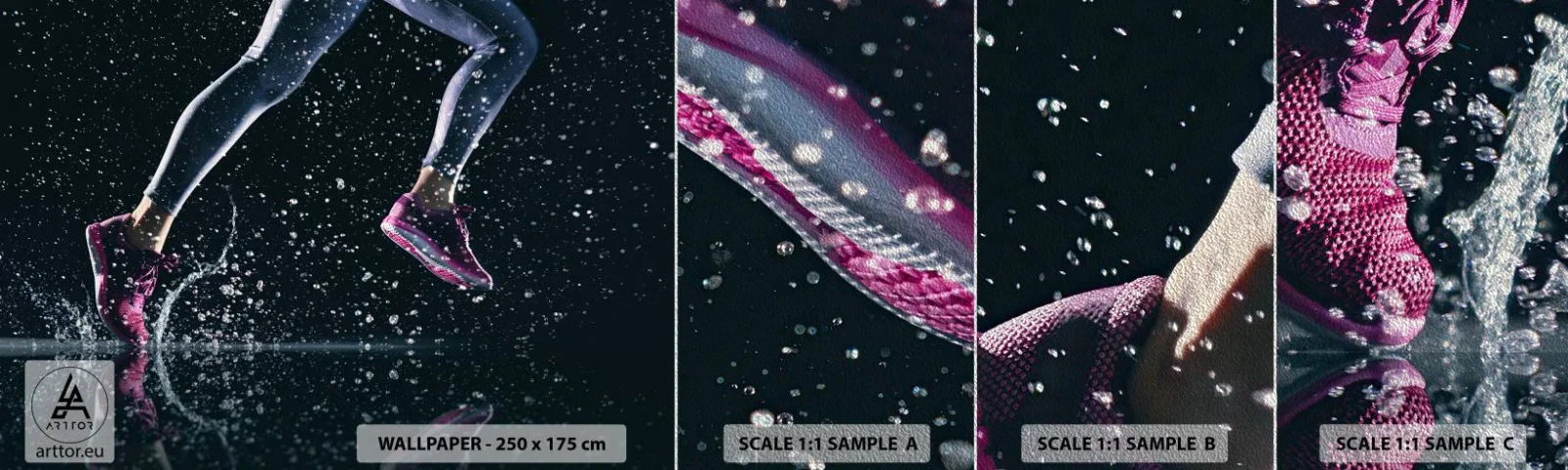 Photo Wallpaper Sample Premium Sand - Step on It - Sport, Jogging, Running - 100x30 cm