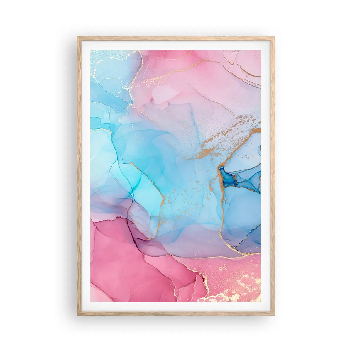 Poster in light oak frame - Encounter and Permeation - 70x100 cm