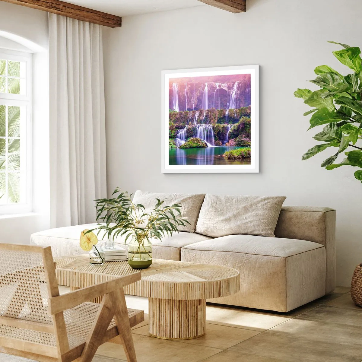 Poster in white frmae - Stairway to Heaven - 60x60 cm