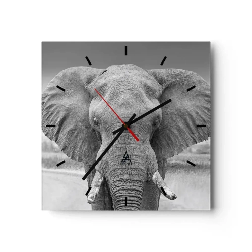 Wall clock - Clock on glass - Welcome to My World - 40x40 cm