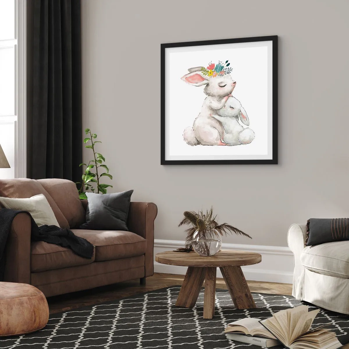 Poster in black frame - There's No Place Like at Mum's - 30x30 cm
