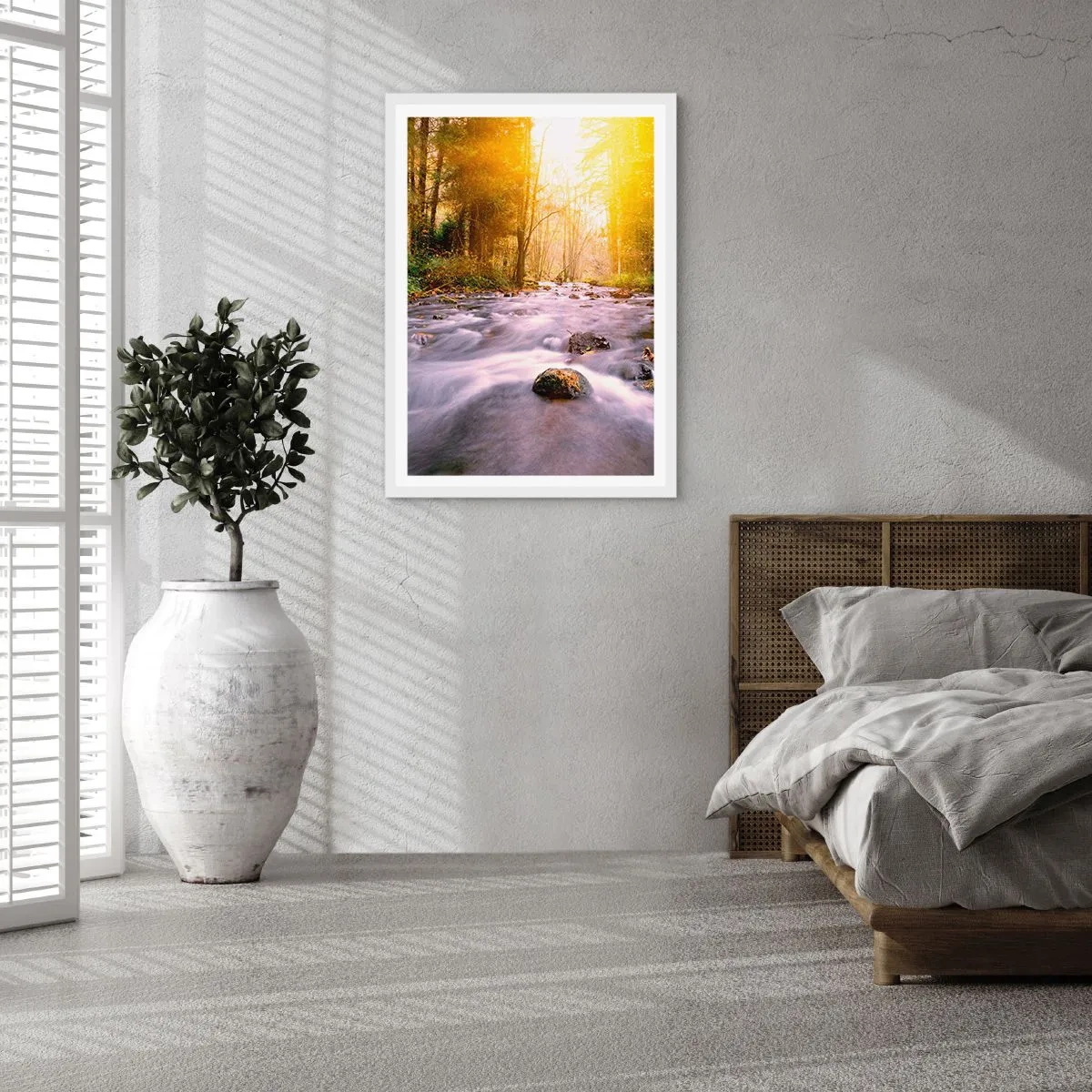 Poster in white frmae - Malachite in Silver and Gold Setting - 40x50 cm