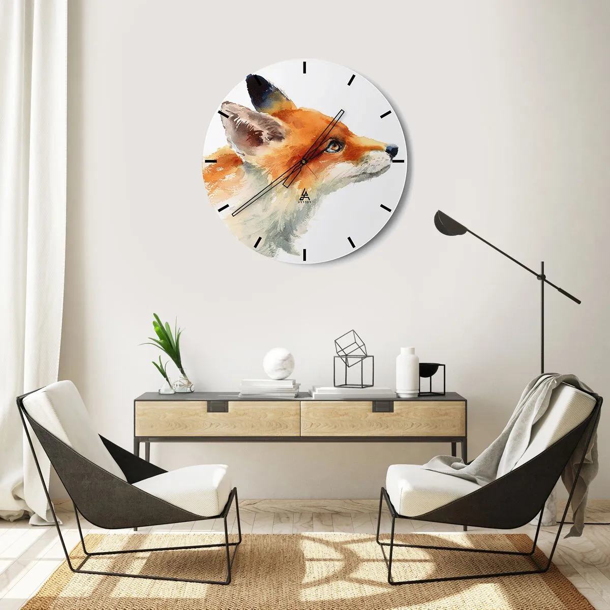 Wall clock - Clock on glass - Never Too Careful - 30x30 cm