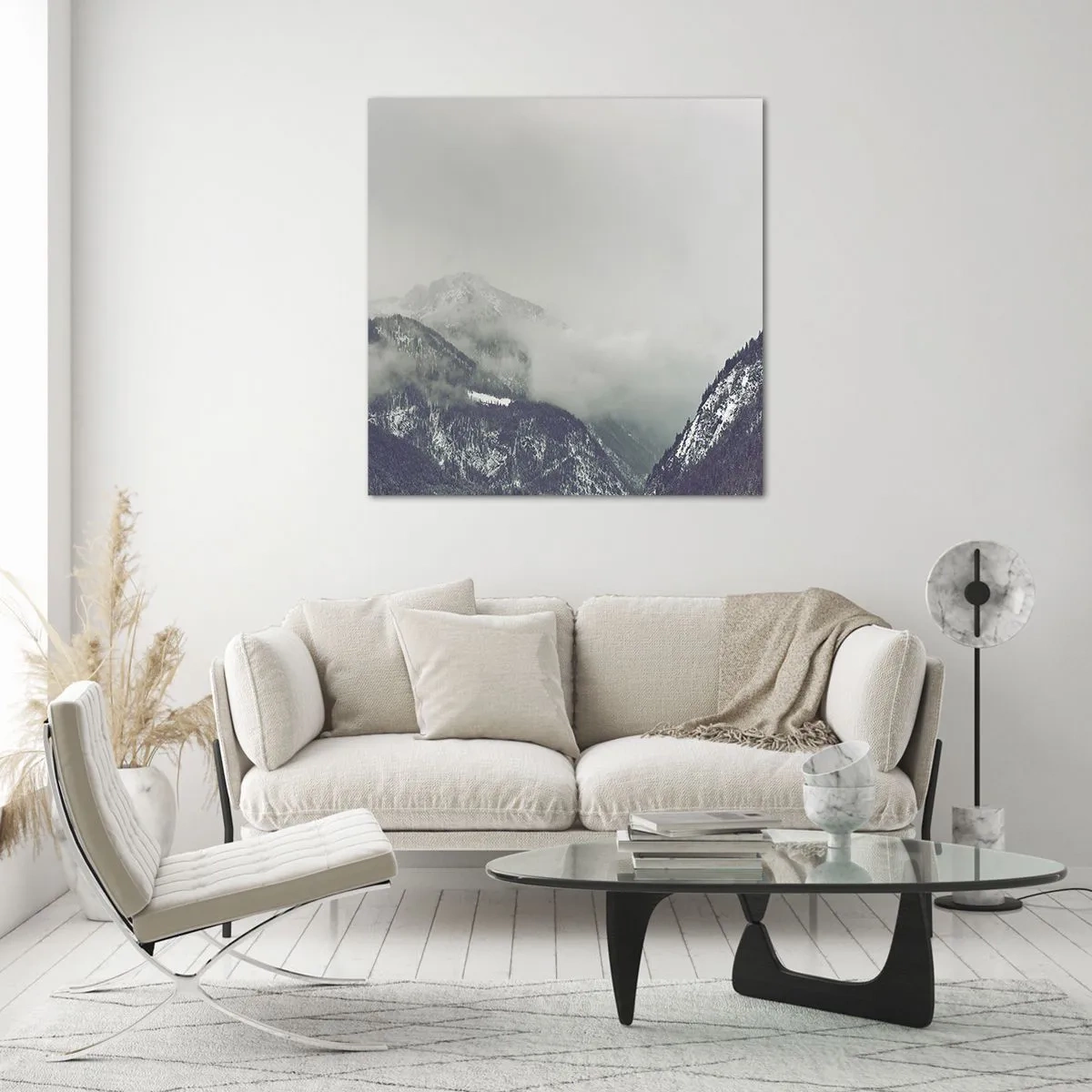 Glass picture - Foggy valley - 70x70 cm