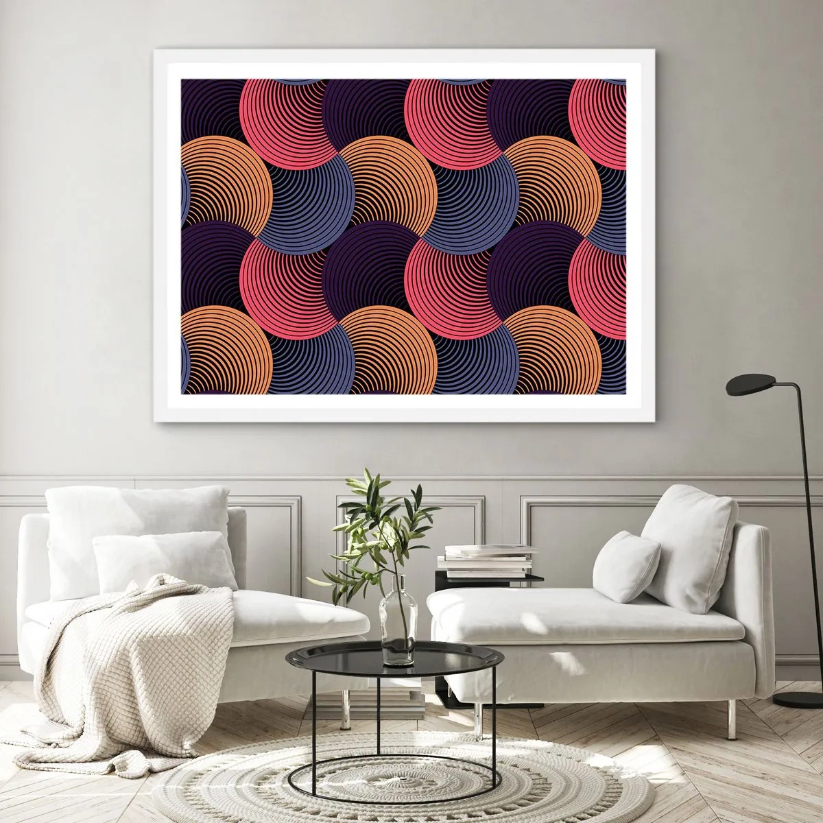 Poster in white frmae - In a Circular Rhythm - 50x40 cm