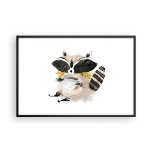 Poster in black frame - My Friend Raccoon - 91x61 cm