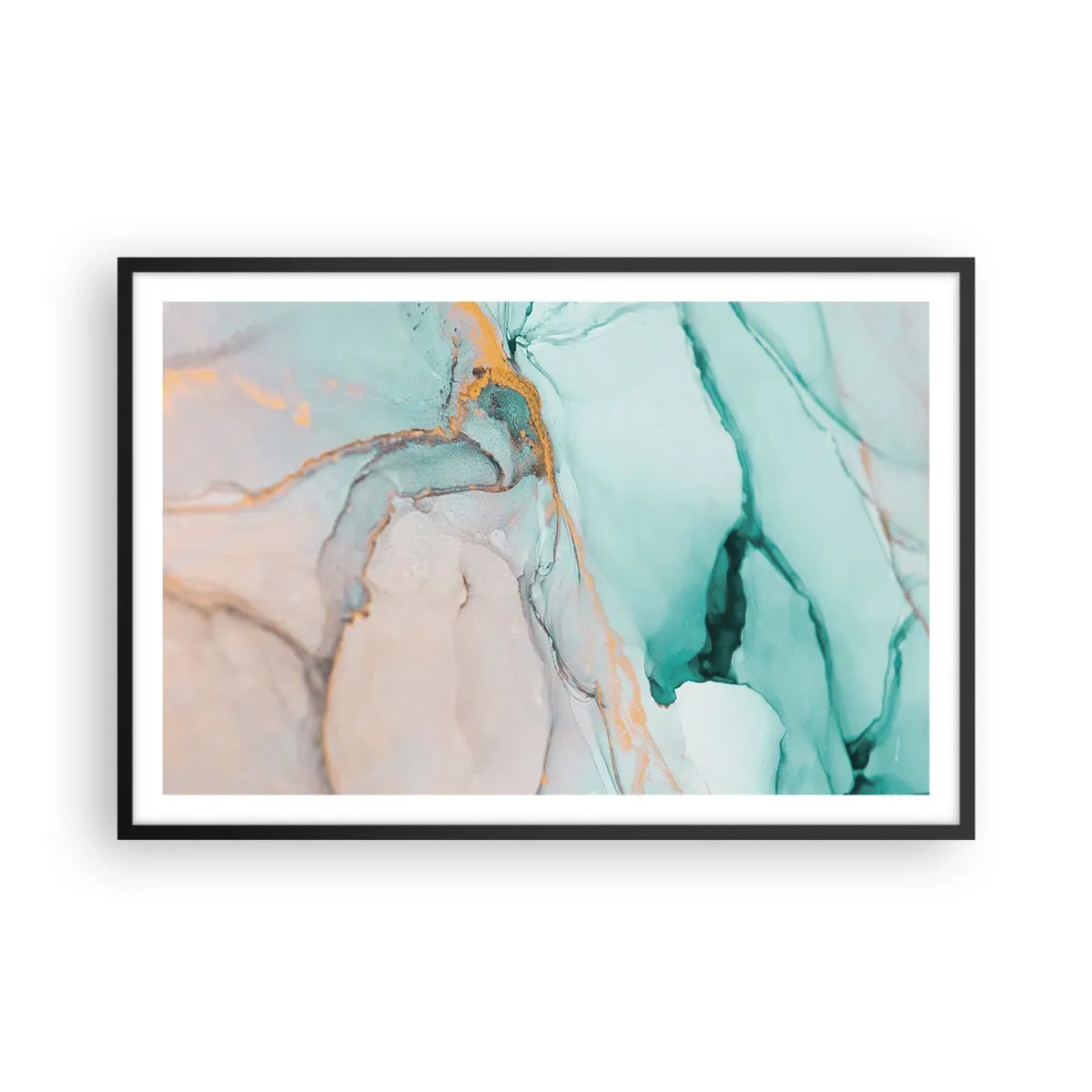 Poster in black frame - Dance of Shapes and Colours - 91x61 cm