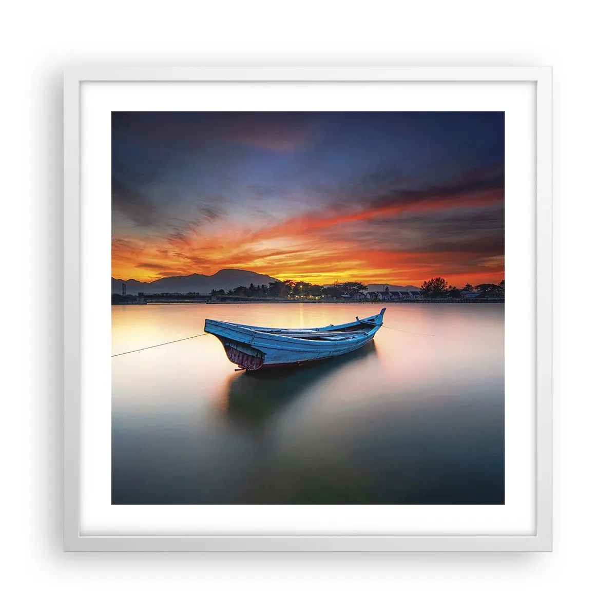 Poster in white frmae - Here Comes a Good Night - 50x50 cm