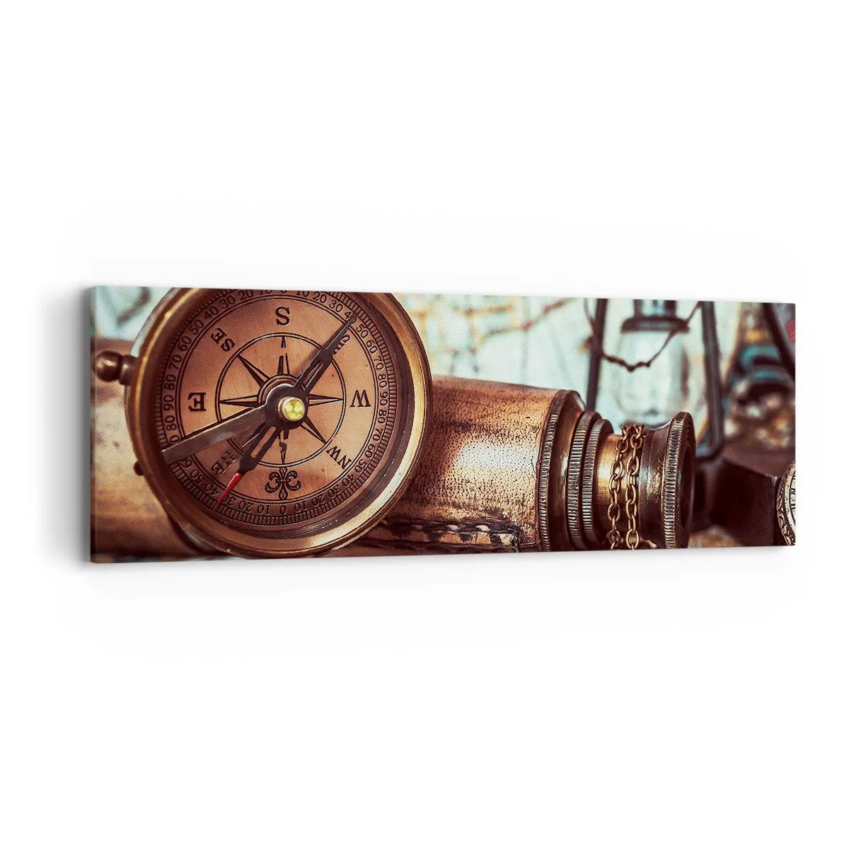 Canvas picture - Pirate Adventure in the Caribbean - 90x30 cm