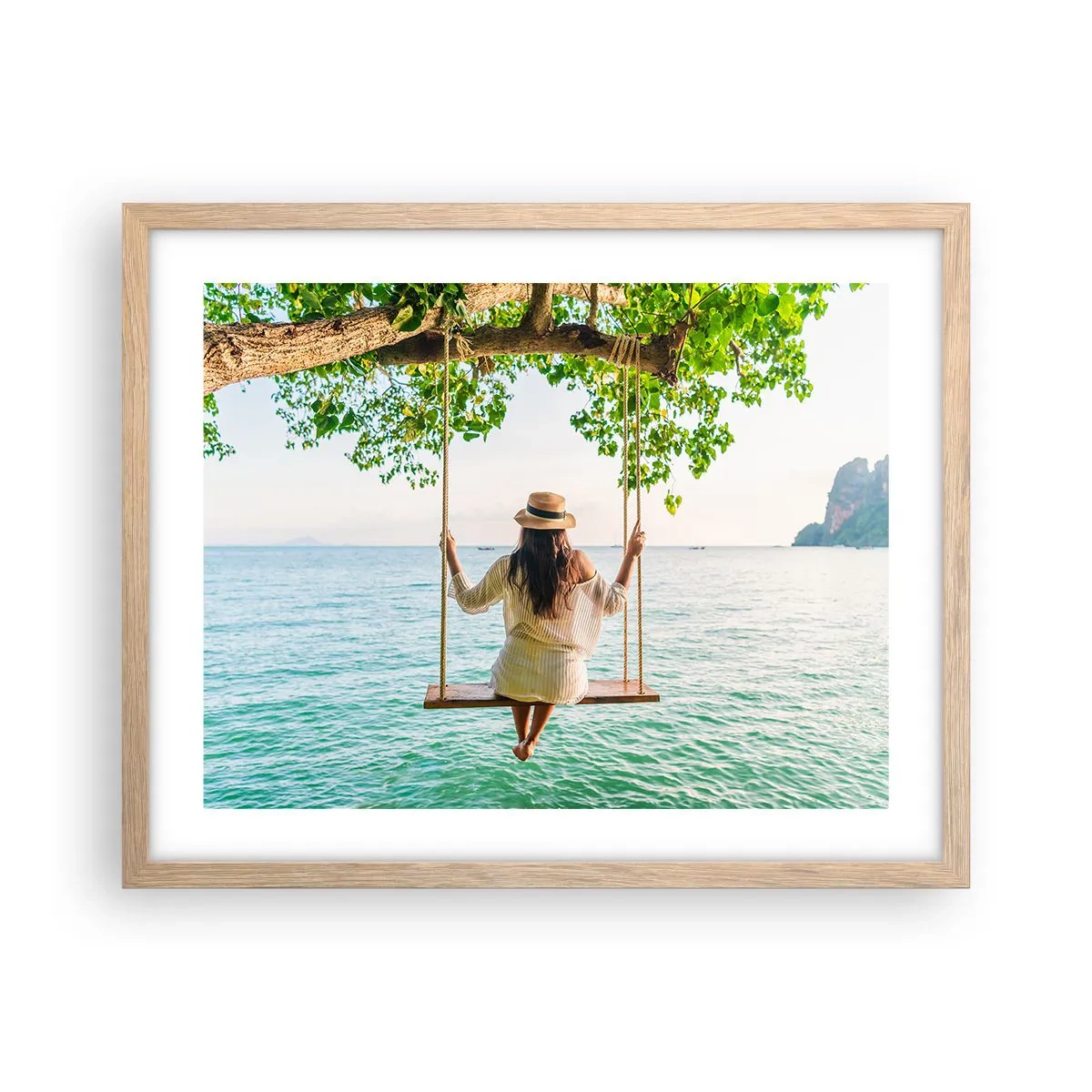 Poster in light oak frame - Life Is Beautiful - 50x40 cm