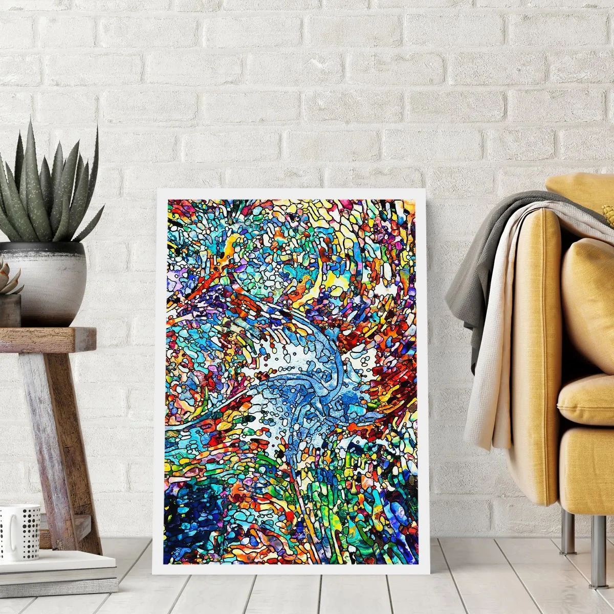 Poster - Stained Glass with Drops - 70x100 cm