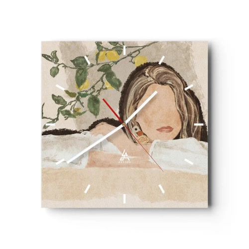 Wall clock - Clock on glass - Beauty of the South - 40x40 cm