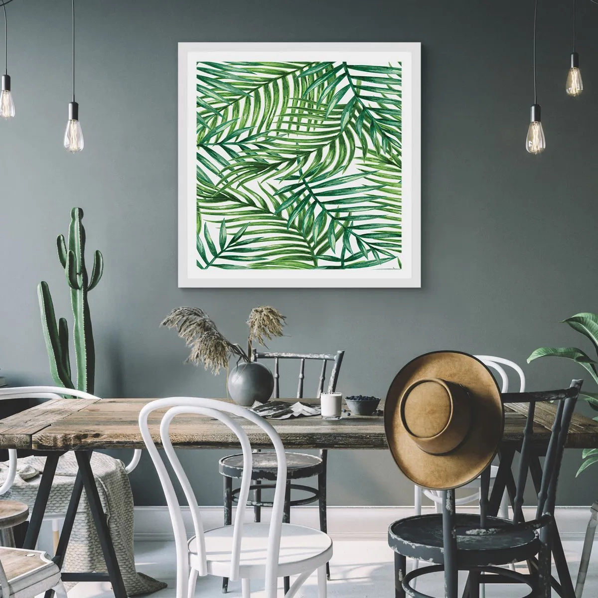 Poster in white frmae - Under the Green Canopy - 40x40 cm