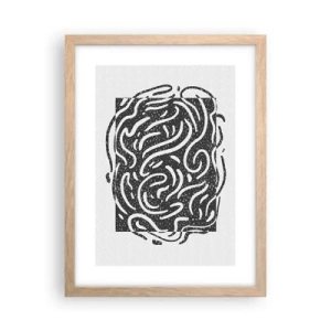 Poster in light oak frame - Abstract: Dance of Joy - 30x40 cm