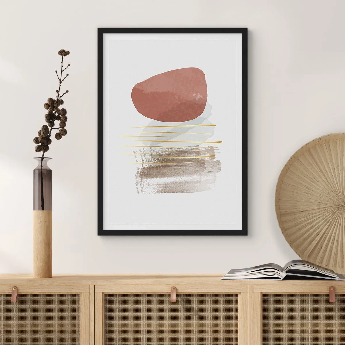 Poster in black frame - Abstract Colonnade - 61x91 cm
