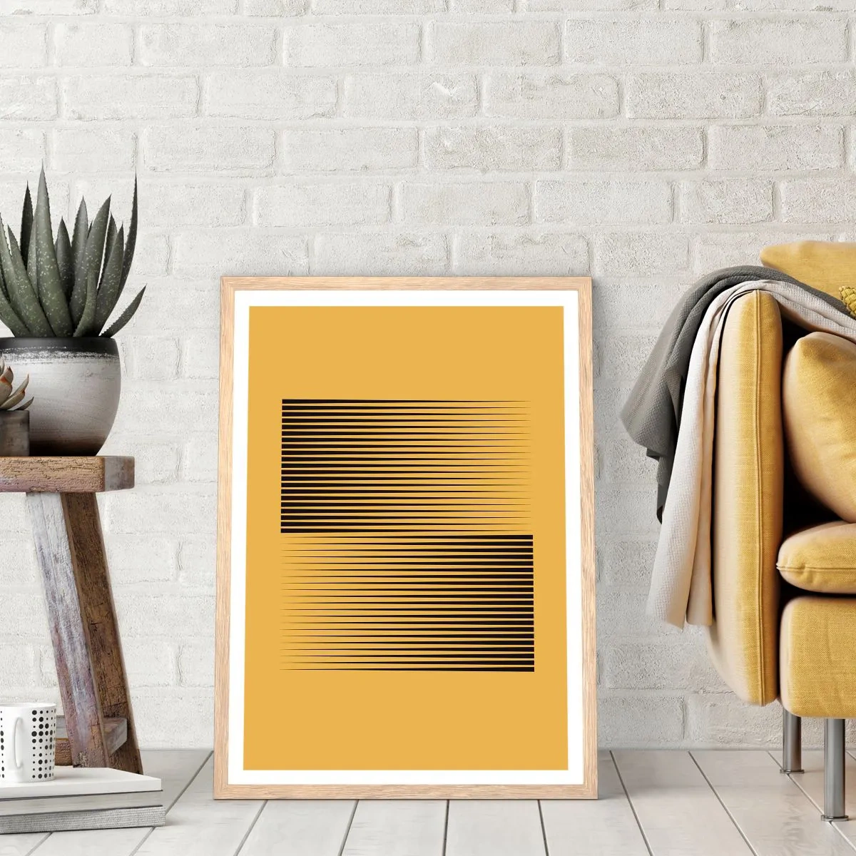 Poster in light oak frame - Square Opposites - 70x100 cm