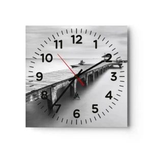 Wall clock - Clock on glass - Into the Distance - 40x40 cm