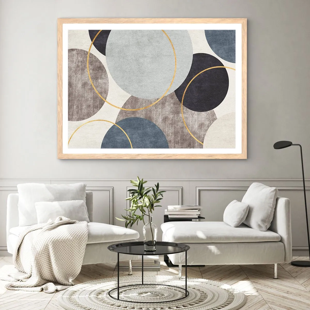 Poster in light oak frame - Wheel after Wheel - 100x70 cm