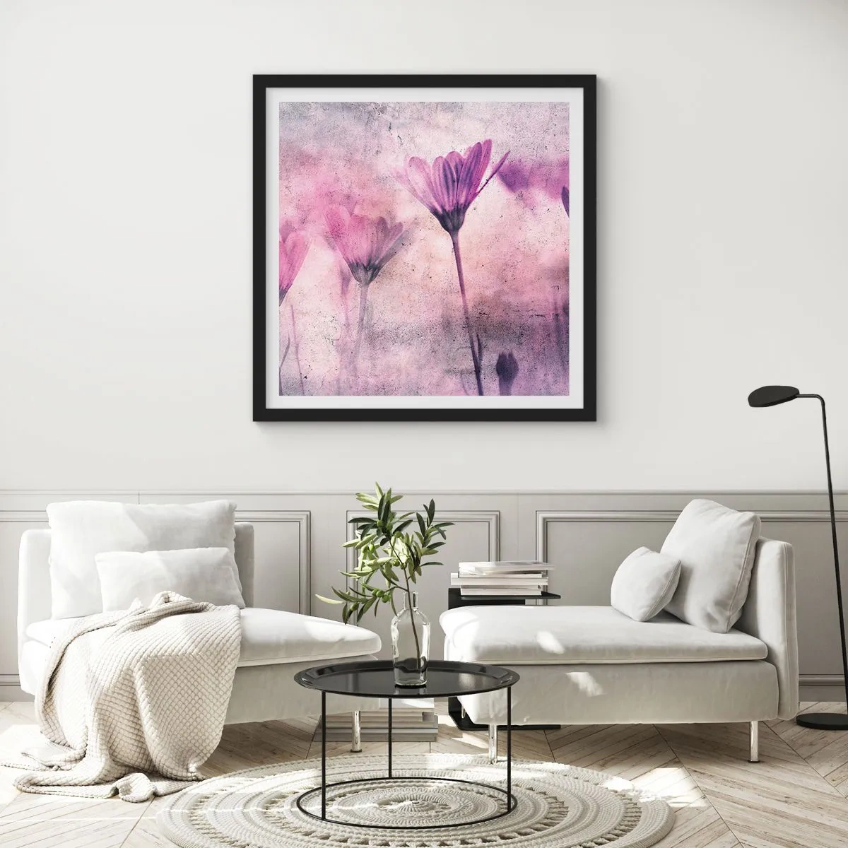 Poster in black frame - Dream of Flowers - 50x50 cm