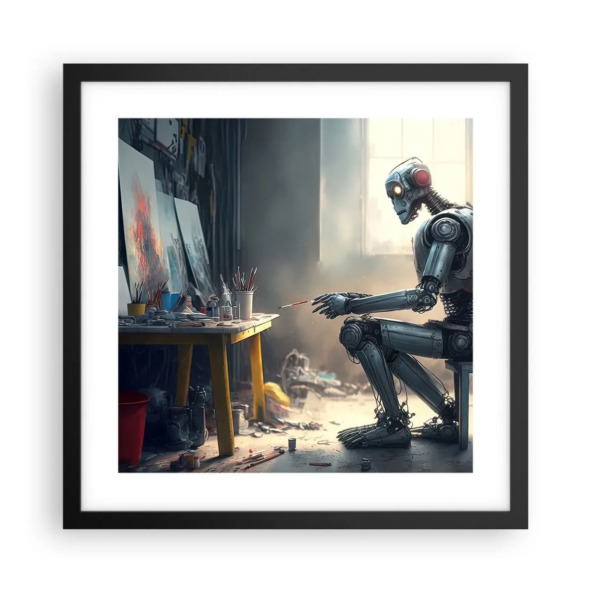 Poster in black frame - Act of Creation - 40x40 cm