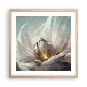 Poster in light oak frame - It Blooms Once Every Hunderd Years - 50x50 cm