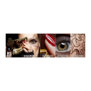 Photo Wallpaper Sample Premium Sand - My World Is Baroque - Woman, Venetian mask, Ball - 100x30 cm