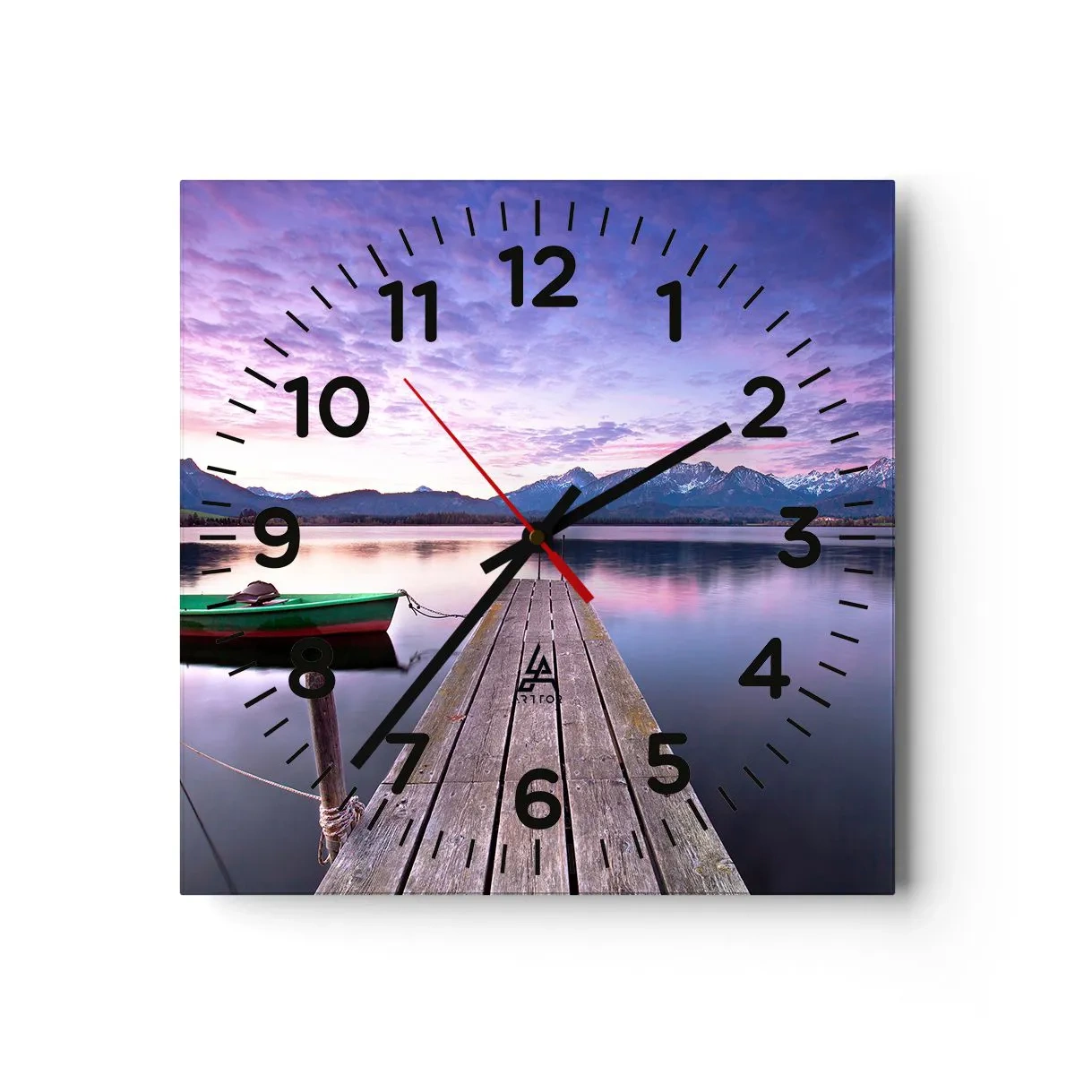 Wall clock - Clock on glass - Friendly Silence - 40x40 cm